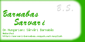 barnabas sarvari business card