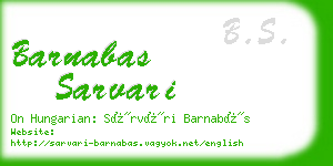 barnabas sarvari business card